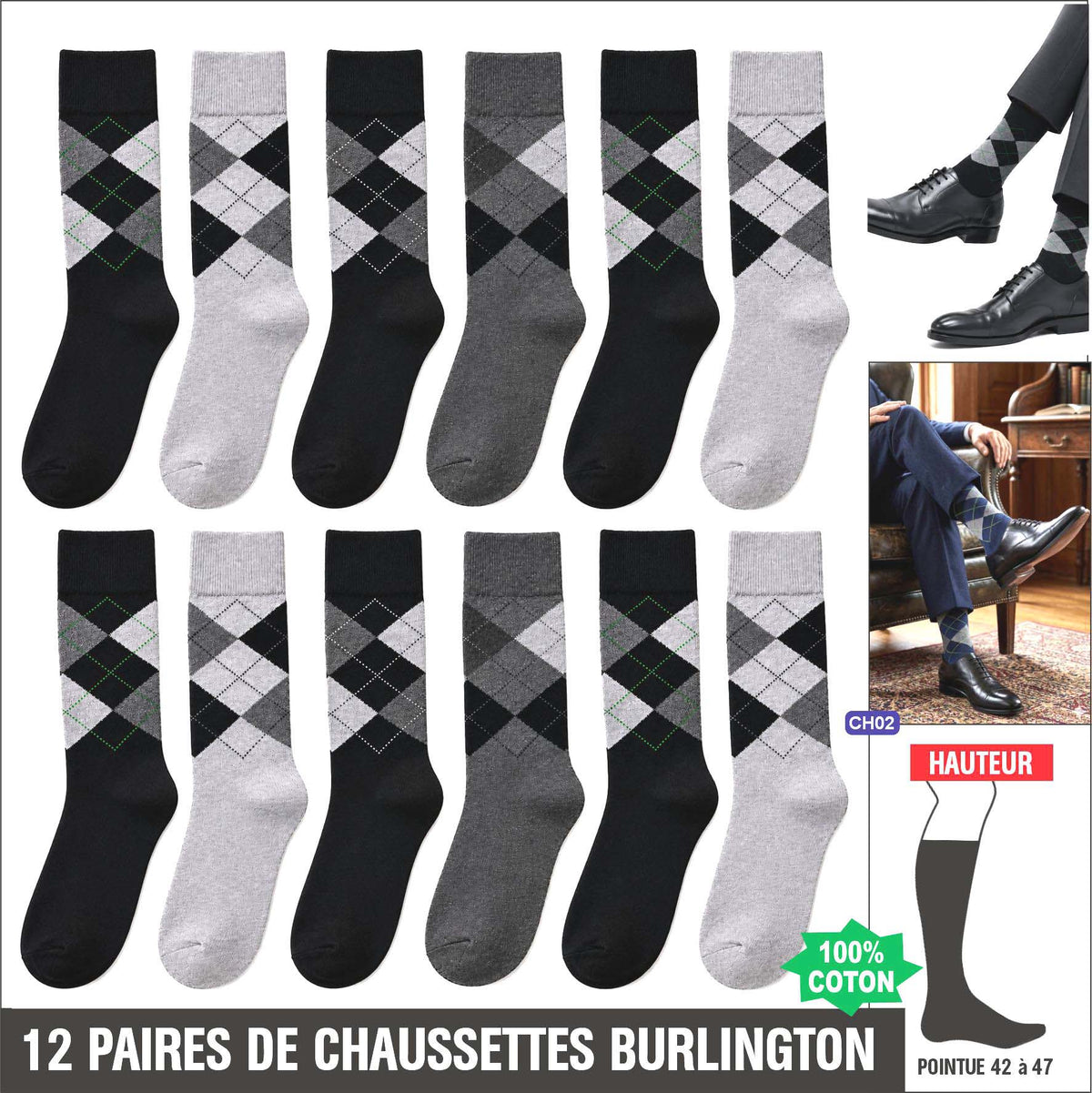Chaussettes Burlington (Lot de 12 Paires) Ref : CH02