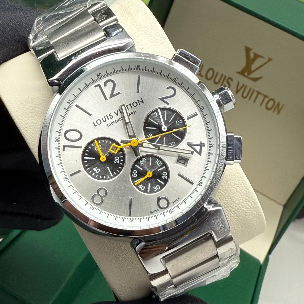 Montre Louis Vuitton (Ref MM018 bracelet en Acier inoxydable)
