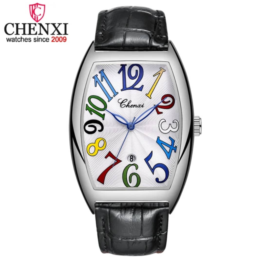 Montre Chenxi Argent (Ref MM133 Bracelet Cuir Nuit)