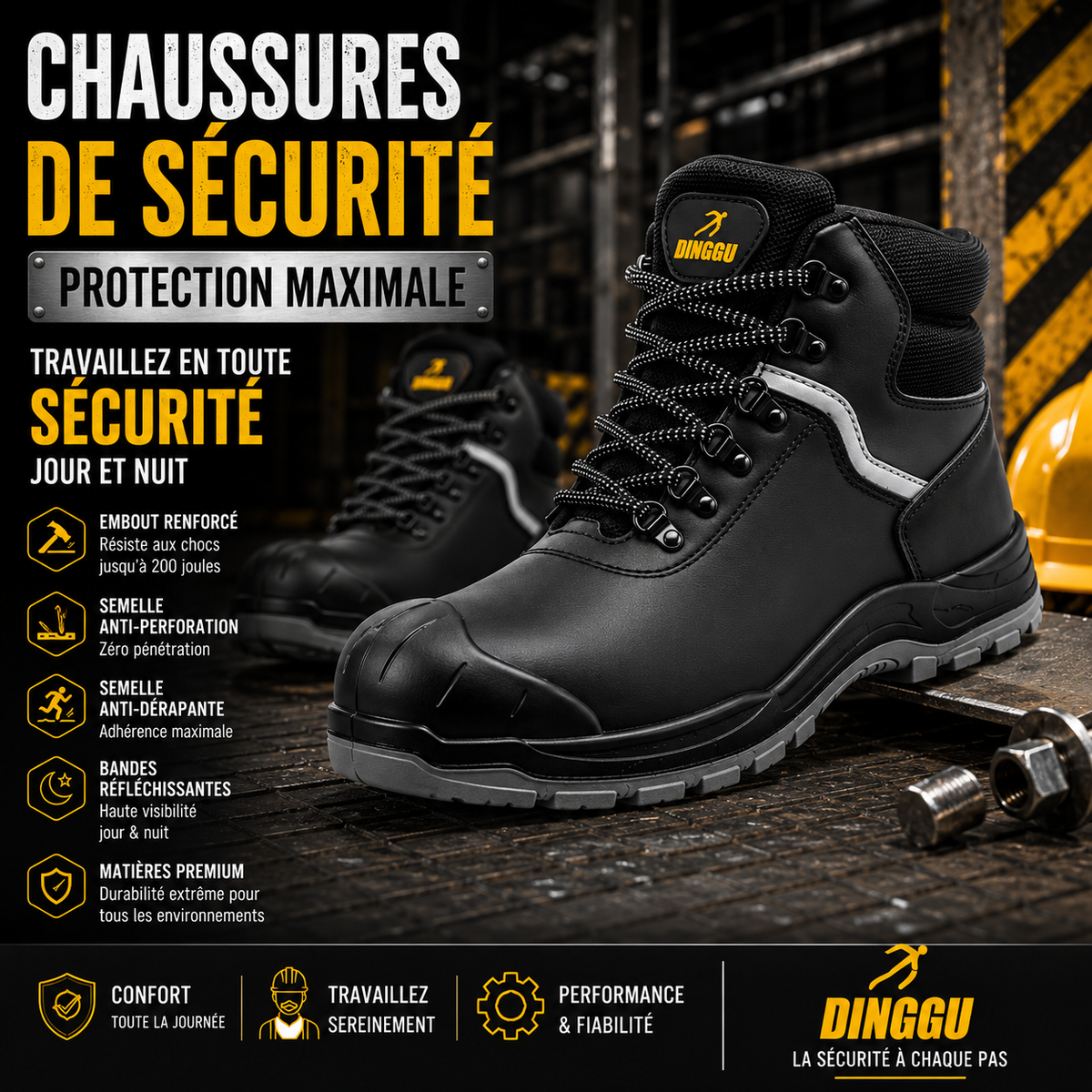 Chaussures de Sécurité DINGGU - Pointure 40 à 46