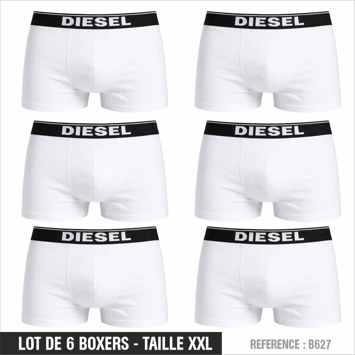 Lot de 6 Boxers DIESEL – Taille XXL – Réf. B627