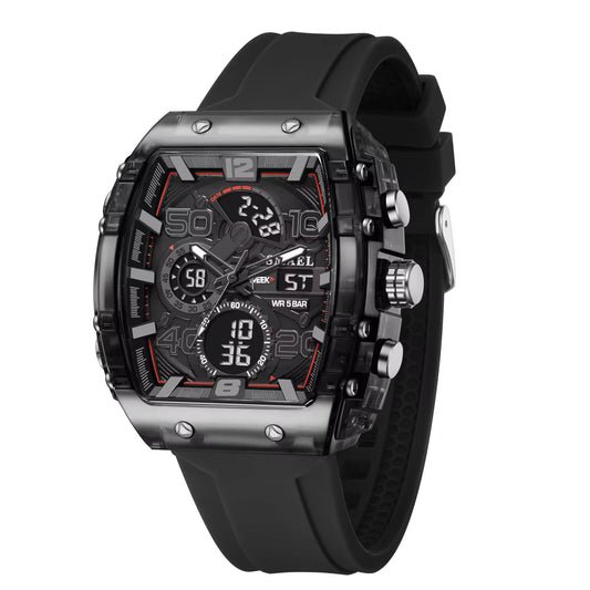Montre Sport Smael Noire (Analogique + Numérique) (Ref MM101)