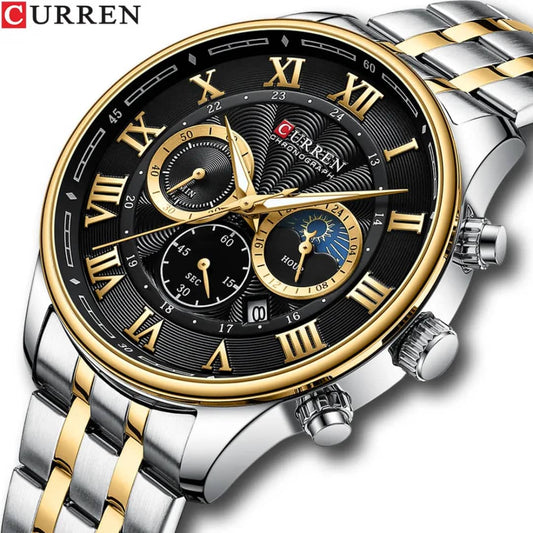 Montre Curren (Ref MM161) Bracelet  en Acier inoxydable massif